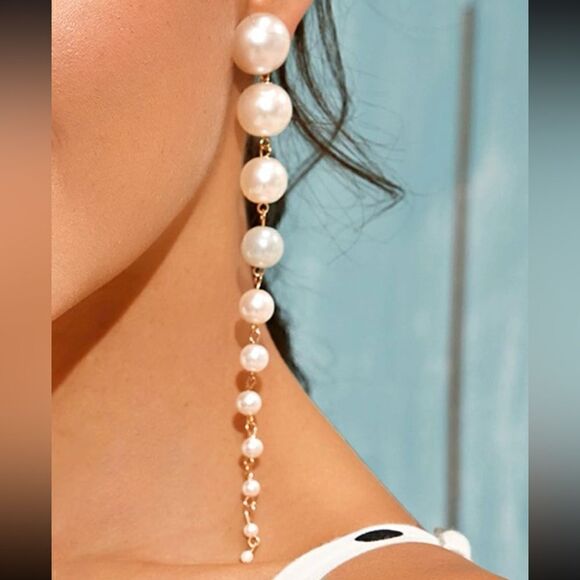 Pearl drop earrings S313 - Picture 1 of 4